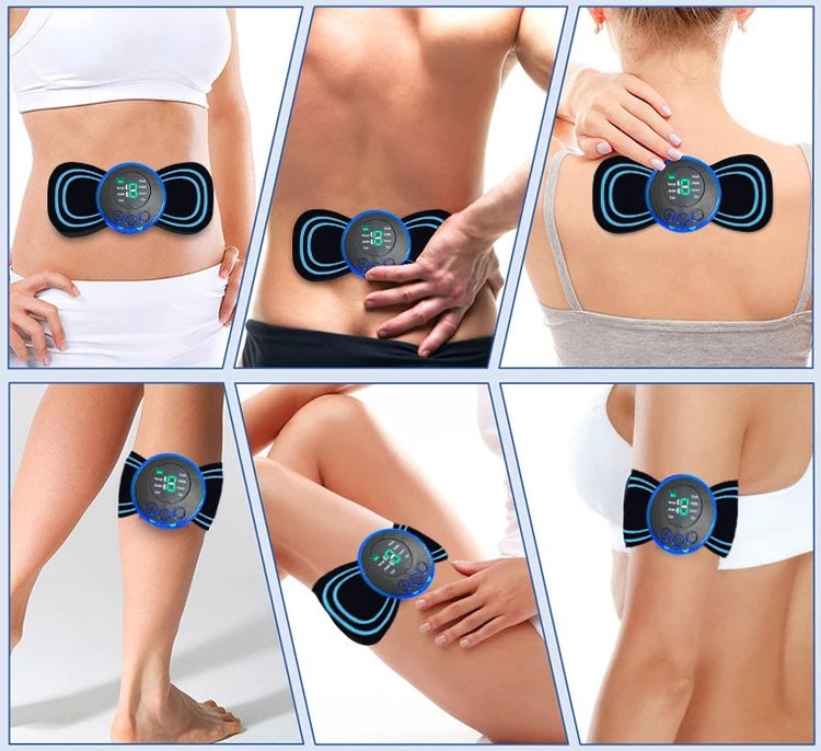 Mini masseur électronique de tissus profonds, 19 vitesses et 8 modes – Patch de massage portable pour soulager la douleur, détendre les muscles et améliorer la circulation – Nombreux bienfaits réels. Livraison offerte !