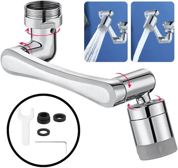 Ingénieux robinet rotatif à 1080°, économiseur d'eau, filtre, extension de robinet. Outil et 3 adaptateurs inclus, compatible avec 99% des robinets, coup de coeur, produit Premium, qualité la plus élevée, approuvé et recommandé. La livraison est offerte !