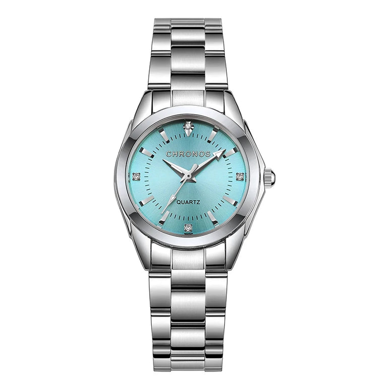 Montre élégante pour femme en acier inoxydable, mouvement quartz, résistante à l’eau. Livraison prioritaire offerte !