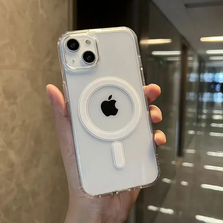 Coque transparente magnétique antichoc pour iPhone – Compatible MagSafe, ultra fine, souple et résistante avec découpes précises pour tous les modèles. Livraison prioritaire offerte !