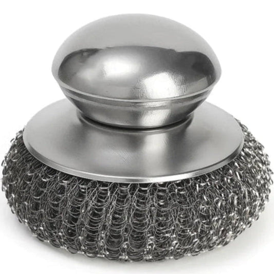 Brosse à récurer inox avec poignée ergonomique, anti-rouille, ultra résistante pour casseroles, poêles et grilles – Élimine les taches tenaces sans effort. La livraison prioritaire est offerte !