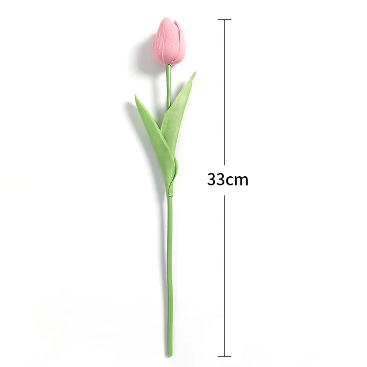Magnifique bouquet ultra réaliste de tulipes au toucher naturel pour décoration de la maison, fleurs artificielles de haute qualité, lot de 5 tulipes. Livraison prioritaire offerte !