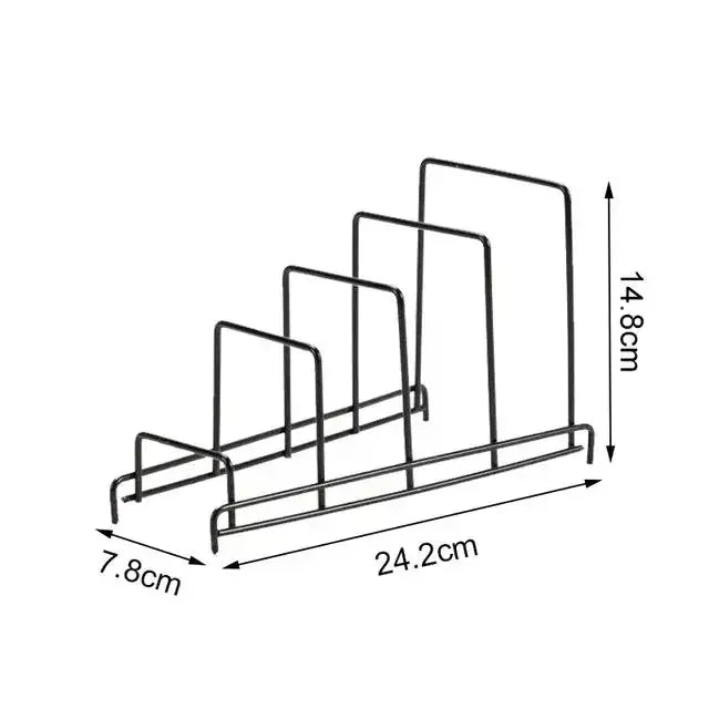 Support de rangement en fer, multicouche et peu encombrant, pour planches à découper, couvercles de casseroles, plaques et accessoires de cuisine – Disponible en 3, 4 ou 5 compartiments. Livraison offerte !