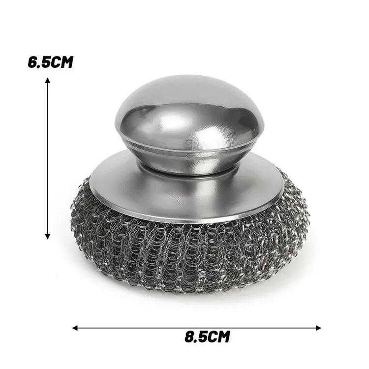 Brosse à récurer inox avec poignée ergonomique, anti-rouille, ultra résistante pour casseroles, poêles et grilles – Élimine les taches tenaces sans effort. La livraison prioritaire est offerte !