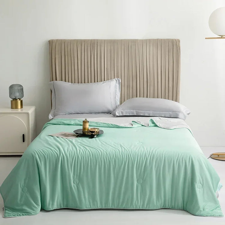 Couette d’été rafraîchissante en soie glacée – double face froide, légère, douce et respirante – anti-humidité, hypoallergénique, idéale pour dormeurs sensibles à la chaleur, couette COOL. La livraison prioritaire est offerte !