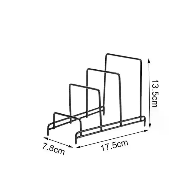 Support de rangement en fer, multicouche et peu encombrant, pour planches à découper, couvercles de casseroles, plaques et accessoires de cuisine – Disponible en 3, 4 ou 5 compartiments. Livraison offerte !