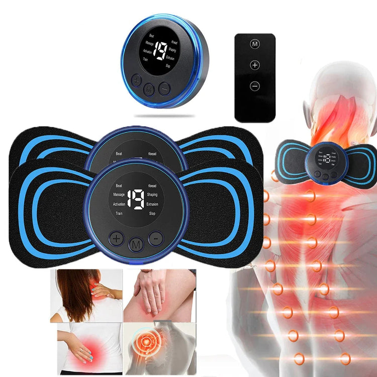 Mini masseur électronique de tissus profonds, 19 vitesses et 8 modes – Patch de massage portable pour soulager la douleur, détendre les muscles et améliorer la circulation – Nombreux bienfaits réels. Livraison offerte !