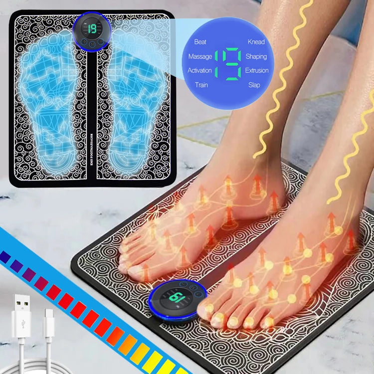 Tapis de massage électrique pour les pieds – Soulage les tensions, stimule la circulation, avec 8 modes et 19 niveaux d’intensité réglables. Livraison prioritaire offerte !