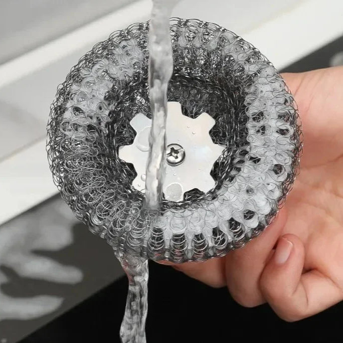 Brosse à récurer inox avec poignée ergonomique, anti-rouille, ultra résistante pour casseroles, poêles et grilles – Élimine les taches tenaces sans effort. La livraison prioritaire est offerte !