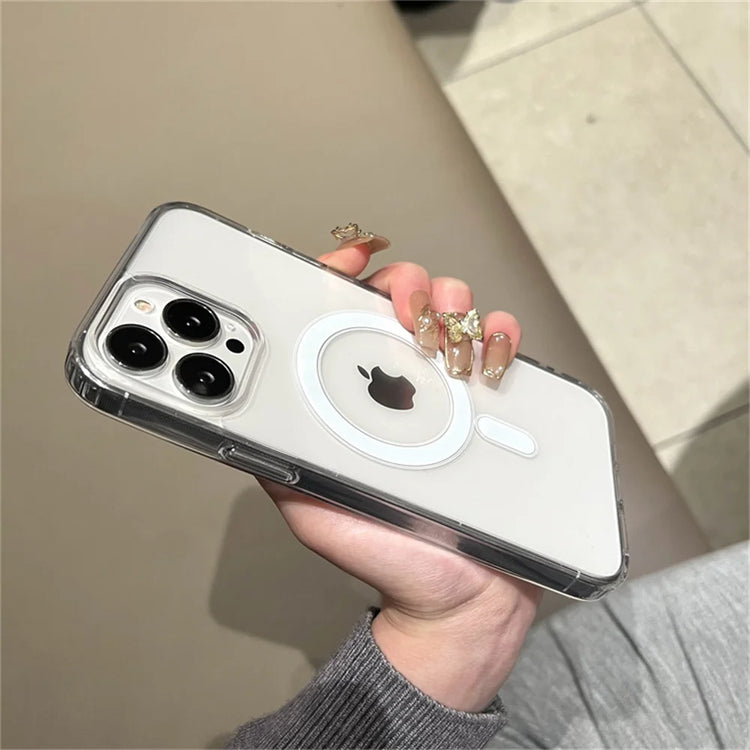 Coque transparente magnétique antichoc pour iPhone – Compatible MagSafe, ultra fine, souple et résistante avec découpes précises pour tous les modèles. Livraison prioritaire offerte !