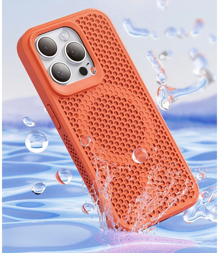 Ingénieuse coque magnétique alvéolée ultra-rafraîchissante pour iPhone avec dissipation de la chaleur, dos rigide respirant compatible MagSafe, protection totale et design haute performance. Livraison prioritaire offerte !