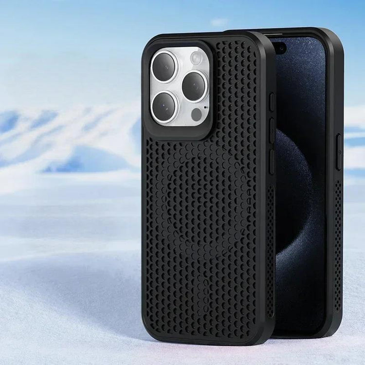 Ingénieuse coque magnétique alvéolée ultra-rafraîchissante pour iPhone avec dissipation de la chaleur, dos rigide respirant compatible MagSafe, protection totale et design haute performance. Livraison prioritaire offerte !
