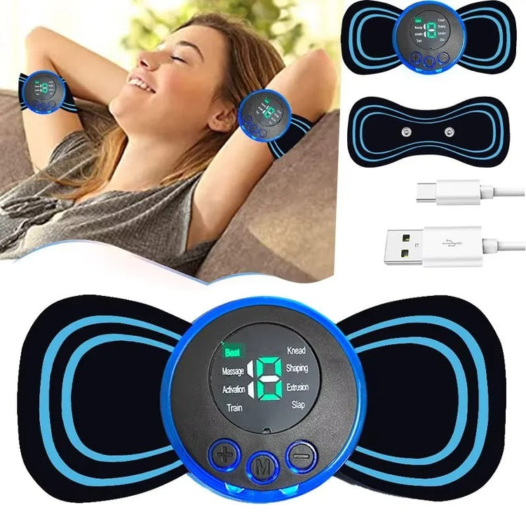 Mini masseur électronique de tissus profonds, 19 vitesses et 8 modes – Patch de massage portable pour soulager la douleur, détendre les muscles et améliorer la circulation – Nombreux bienfaits réels. Livraison offerte !