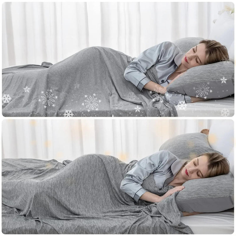 Couverture rafraîchissante d’été légère et respirante, couverture COOL, double face fraîcheur, ultra douce, anti-humidité, idéale pour les nuits chaudes et les dormeurs sensibles. La livraison prioritaire est offerte !