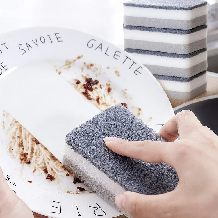 Éponges de nettoyage durables et écologiques pour la vaisselle et la cuisine, non abrasives et réutilisables, idéales pour tous types de surfaces, efficacité supérieure garantie. La livraison est offerte !