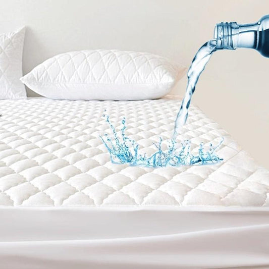 Protège-matelas Premium, 100% imperméable en coton respirant, haut de gamme, avec 4 coins élastiques, durable, anti-poussière, structure en 4 couches, prolonge la durée de vie de votre matelas. La livraison prioritaire est offerte !