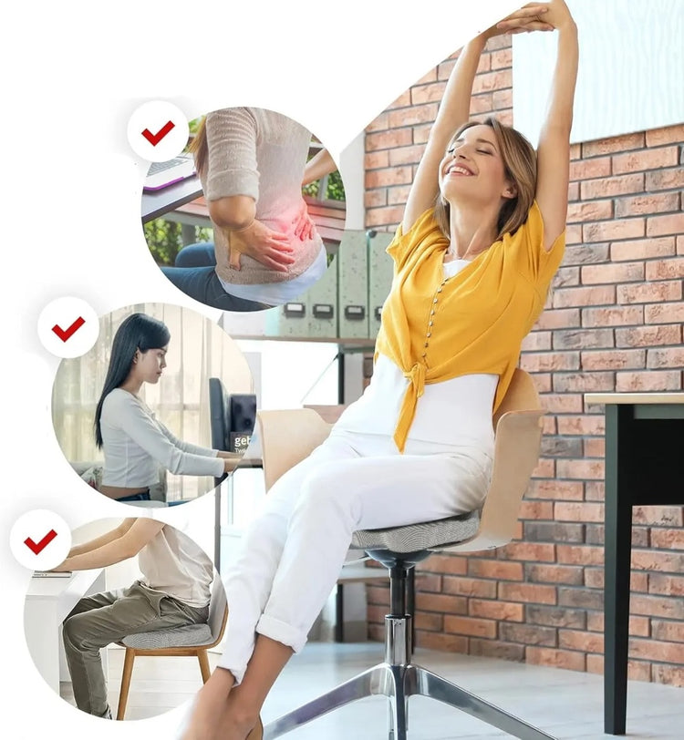 Coussin ergonomique en mousse à mémoire de forme, il soulage le dos, le coccyx, la sciatique, les hémorroïdes et la colonne vertébrale – Confort ultime pour longues heures assises – Antidérapant, lavable – Coussin Premium. Livraison prioritaire offerte !