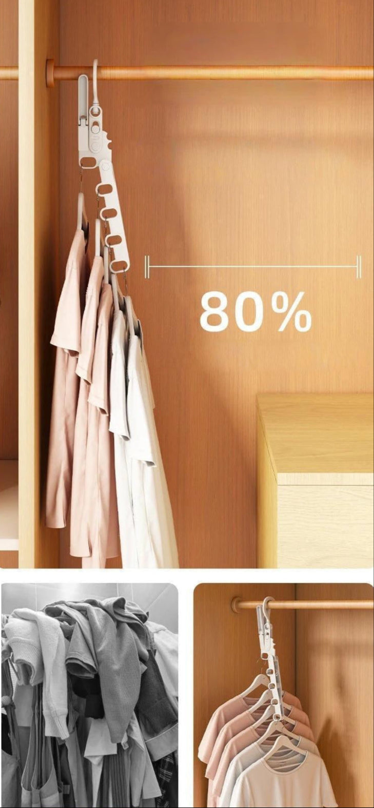 Ingénieux support magique de séchage et rangement à 5 crochets, cintre multifonction, ultra solide et robuste jusqu’à 4 kg, gain de place – Idéal pour sécher le linge à l’intérieur les jours de pluie ou de froid, support Premium. Livraison offerte !