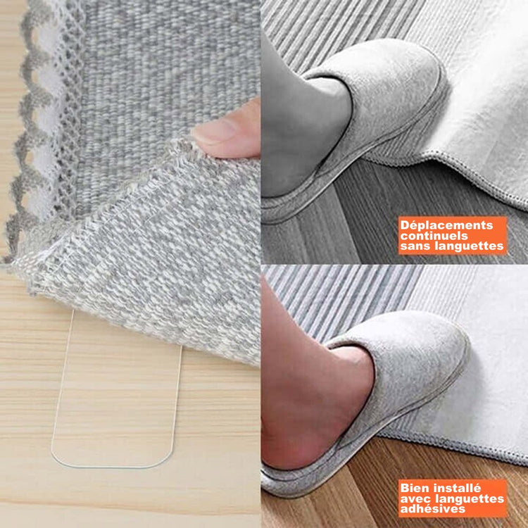Languettes adhésives, première qualité, double face, extra fortes, très résistantes, lavables, réutilisables, amovibles et sans traces.