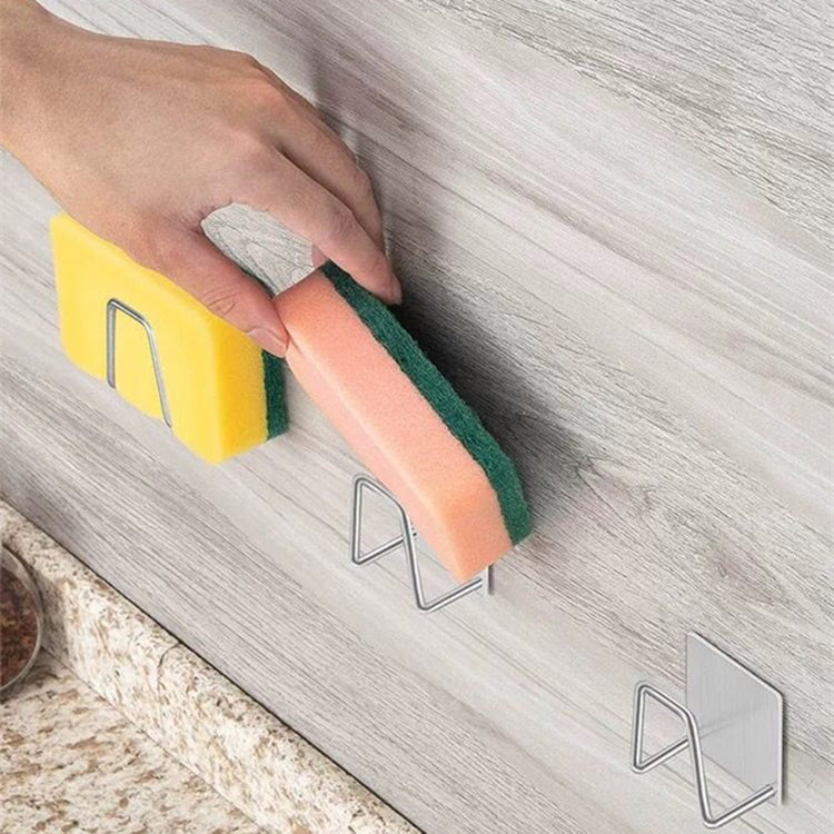 Supports auto-adhésifs en acier inoxydable pour éponges de cuisine et divers accessoires. La livraison est offerte !