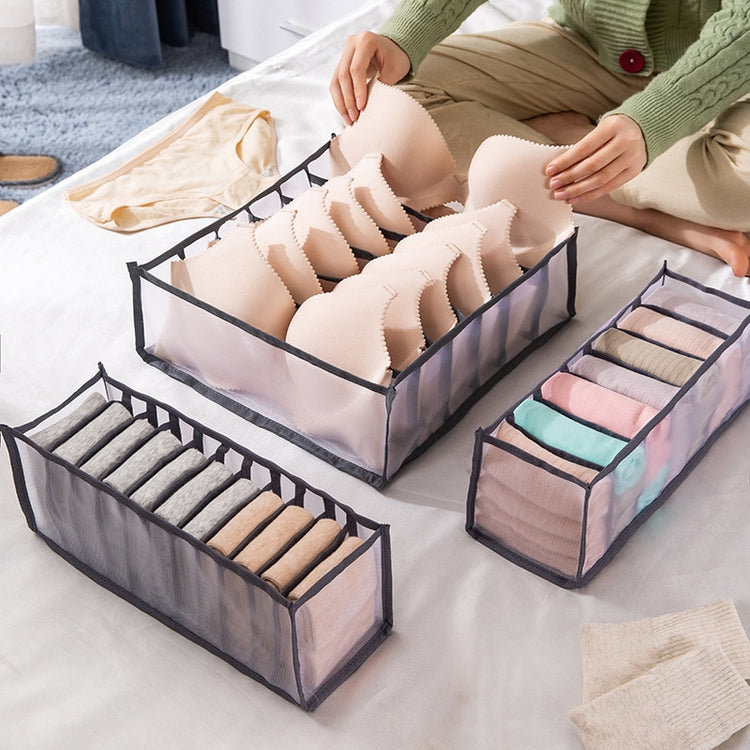 Jolis paniers cendrés pour sous-vêtements et bas, utilisations multiples, pratiques et lavables. La livraison est offerte!