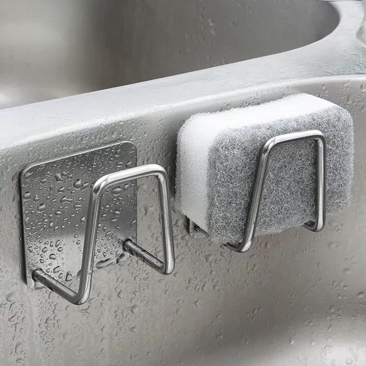 Supports auto-adhésifs en acier inoxydable pour éponges de cuisine et divers accessoires. La livraison est offerte !