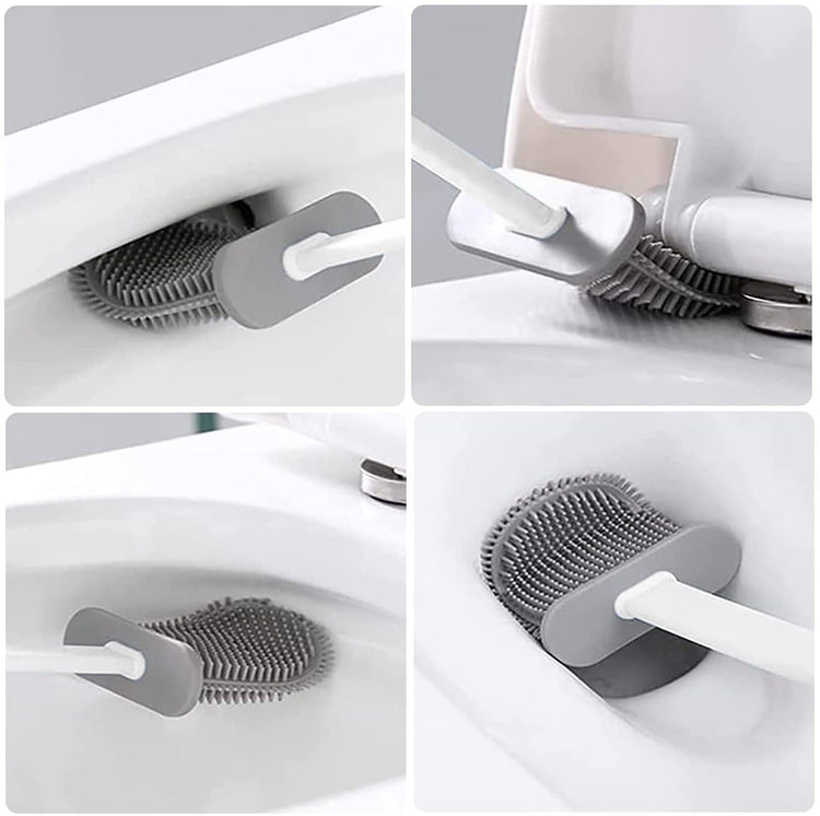 Brosse WC en silicone flexible, ingénieuse, pratique, hygiénique, design moderne, pour un nettoyage immaculé. La livraison est offerte!