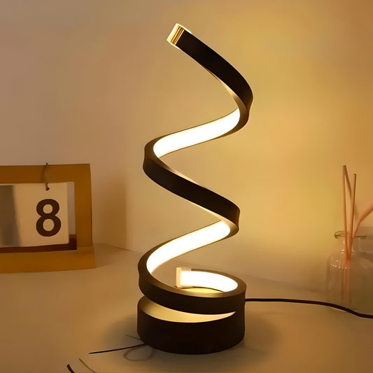 Superbe lampe de table au design spiralé Art Déco – Intensité réglable – Éclairage d’ambiance avec 3 niveaux de blancs. La livraison prioritaire est offerte !