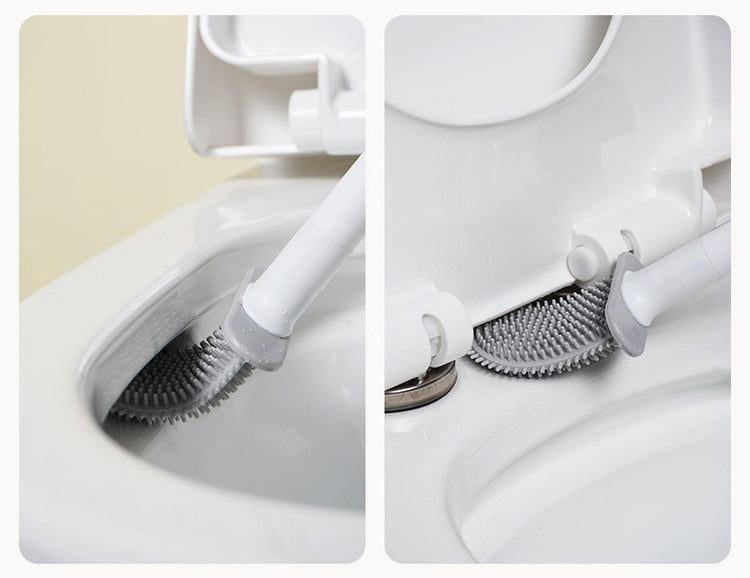Brosse WC en silicone flexible, ingénieuse, pratique, hygiénique, design moderne, pour un nettoyage immaculé. La livraison est offerte!