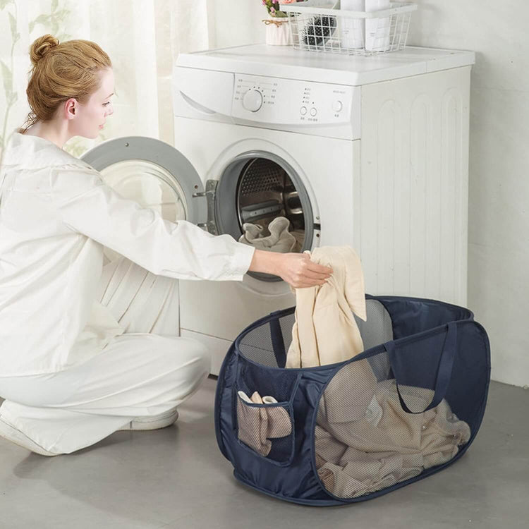 Fabuleux panier à linge horizontal avec poche latérale, grande capacité, pliable, polyvalence d'utilisation : buanderie, camping, chambres d'enfants, supermarché, shopping et bien plus encore. Produit Premium. La livraison est offerte !