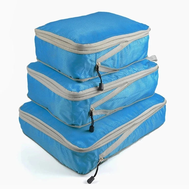 Lot de 3 magnifiques sacs d'emballage de compression, sacs de voyage, bagages à main, imperméables et indéchirables. Qualité Premium. La livraison est offerte !