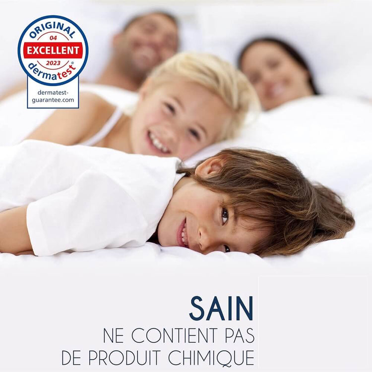 Protège matelas Premium, imperméable en coton respirant, 4 coins élastiques, imperméable et respirant, discret, installation simplissime, lavable en machine et sèche-linge, pour matelas de 5 à 35cm. Livraison prioritaire offerte !