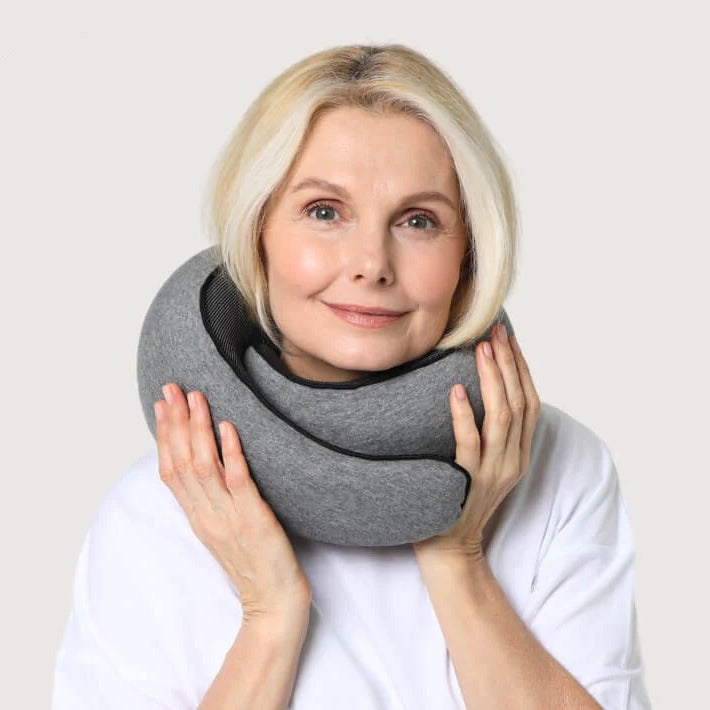 Oreiller en mousse à mémoire de forme pour cervicales - confort portable pour la sieste et le camping, avec sac de transport. La livraison prioritaire est offerte !