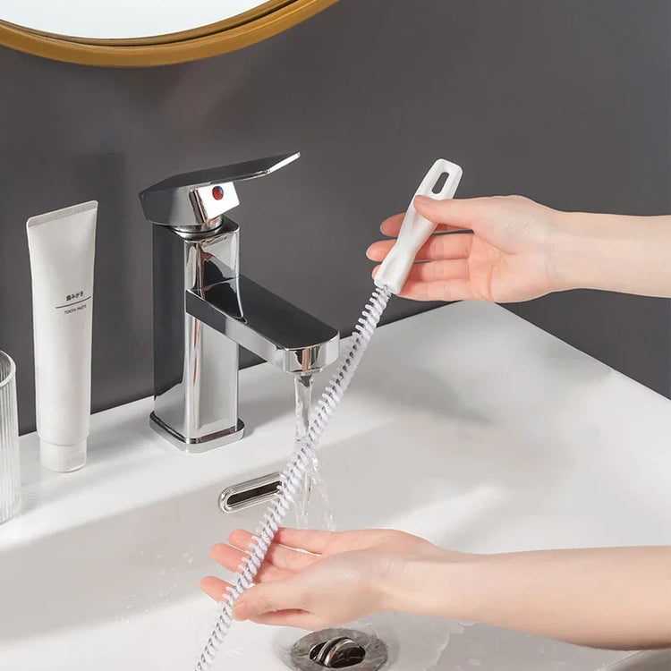 Indispensable brosse de nettoyage flexible de 45 cm pour évier, nettoyeur de cheveux, cuisine et salle de bain. La solution magique pour des tuyaux impeccables. La livraison est offerte!