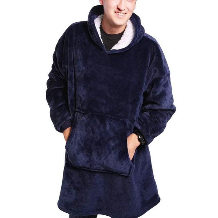 Oversized Hoodie Blanket With Sleeves Sweatshirt Plaid Winter Fleece Hoody Women Pocket Female Hooded Sweat Oversize Femme