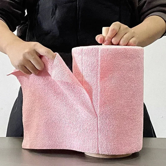 Rouleau de 20 grands chiffons de cuisine en microfibre réutilisables 25x25 cm, chiffons à vaisselle ultra absorbants, remplacent les essuie-tout jetables, épais, lavables et économiques. Livraison offerte !