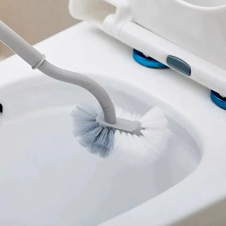 Astucieuse brosse WC incurvée avec long manche ergonomique, poils robustes en nylon, nettoyage 360° sans angle mort et socle compact avec ventilation intelligente pour une hygiène optimale. La livraison prioritaire est offerte !