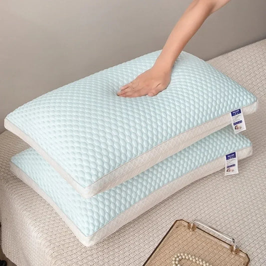 Oreiller d'été rafraîchissant en soie glacée, avec maille respirante et soutien 3D ergonomique – fraîcheur instantanée, confort moelleux et lavable en machine, 48x74cm. La livraison prioritaire est offerte !