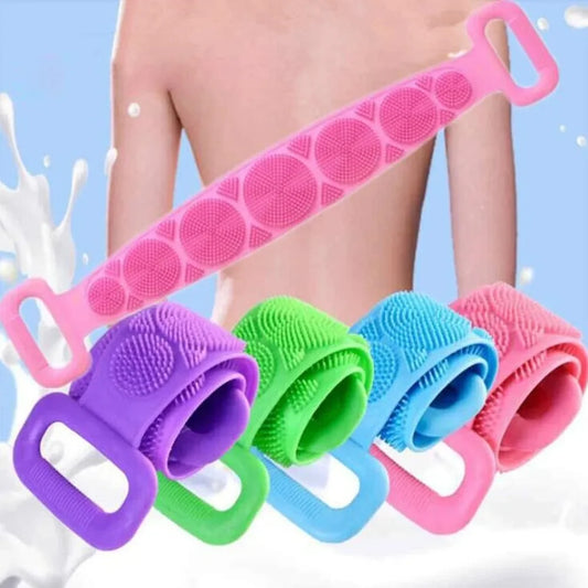 Indispensable brosse de douche en silicone exfoliante pour le corps et le dos, durable, écologique, hygiénique, avec double face massante. La livraison est offerte !