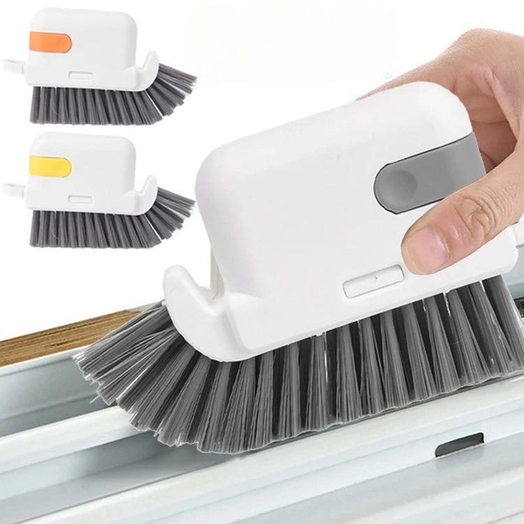 Ingénieuse brosse de nettoyage multifonctionnelle pour rainures de fenêtres, coins et surfaces étroites avec tête détachable, grattoir et poils haute qualité pour un nettoyage en profondeur et hygiénique. La livraison est offerte !