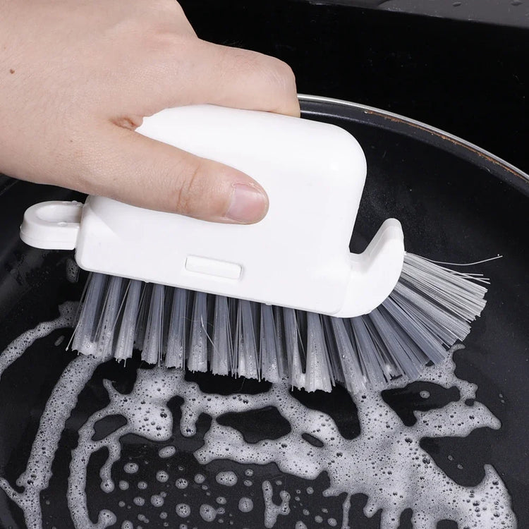 Ingénieuse brosse de nettoyage multifonctionnelle pour rainures de fenêtres, coins et surfaces étroites avec tête détachable, grattoir et poils haute qualité pour un nettoyage en profondeur et hygiénique. La livraison est offerte !