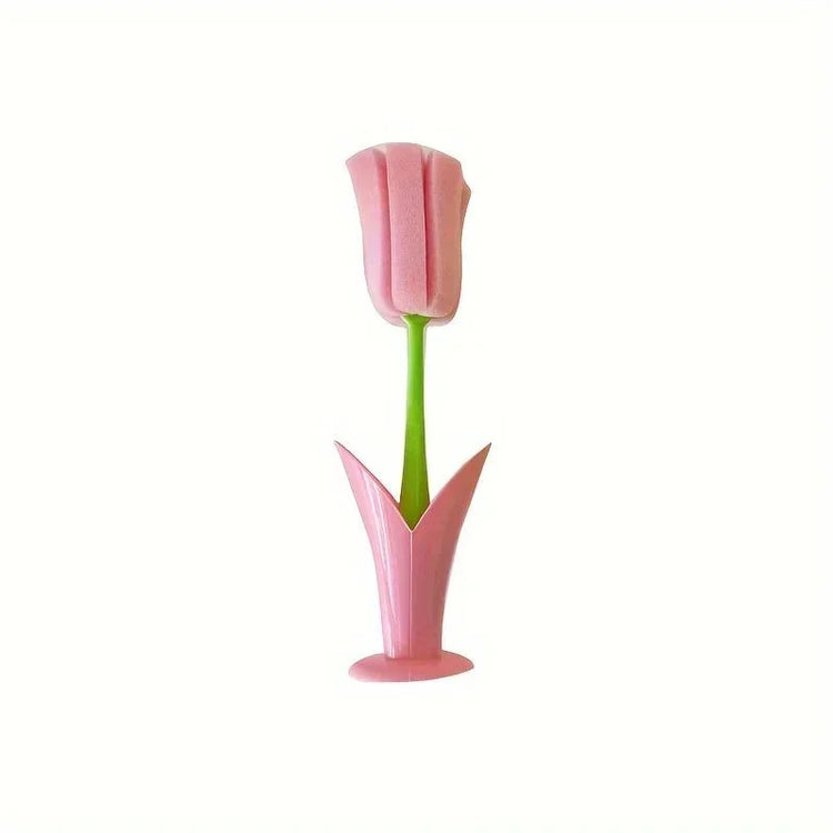 Flower Cactus Sponge with VASE Cute Kitchen Cup Cleaning Brush Baby Bottle Cleaning Brush Bottle Cleaning Brush