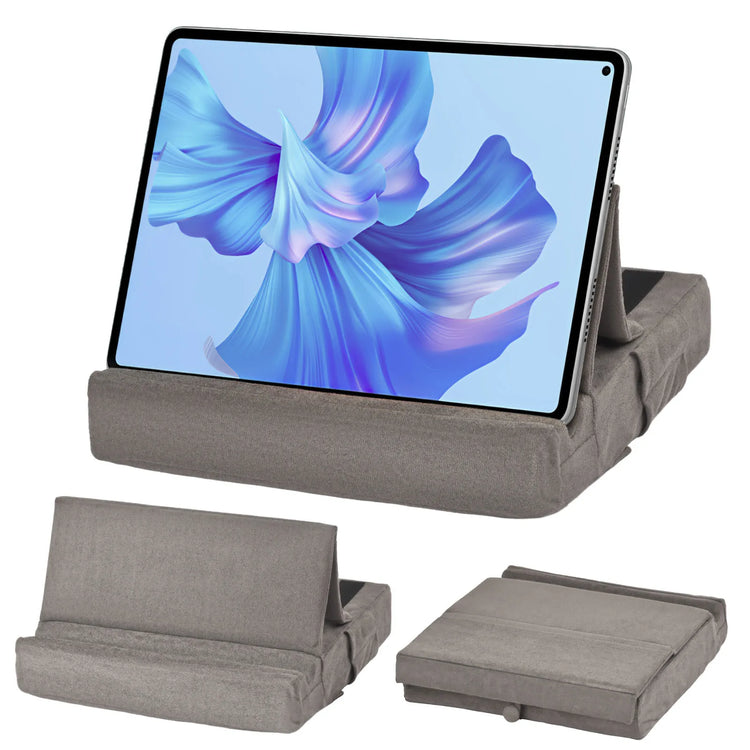 KDD Upgraded Tablet Pillow Stand Multi-Angle Viewing Ipad Holder for Lap Bed and Desk Foldable Soft Pad Dock with Stylus Mount