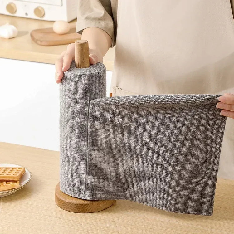 Rouleau de 20 grands chiffons de cuisine en microfibre réutilisables 25x25 cm, chiffons à vaisselle ultra absorbants, remplacent les essuie-tout jetables, épais, lavables et économiques. Livraison offerte !