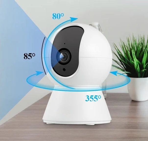 Caméra de surveillance WiFi 360° Ultra HD avec suivi intelligent et détection AI - audio bidirectionnel, sirène, et vision nocturne pour bébé/animaux