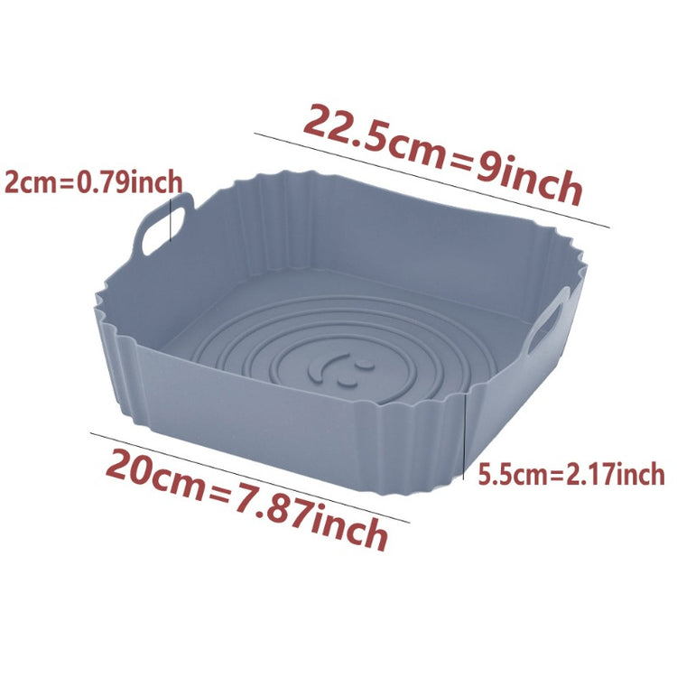 22cm Reusable Airfryer Pan Liner Accessories Silicone Air Fryers Oven Baking Tray Pizza Fried Chicken Airfryer Silicone Basket