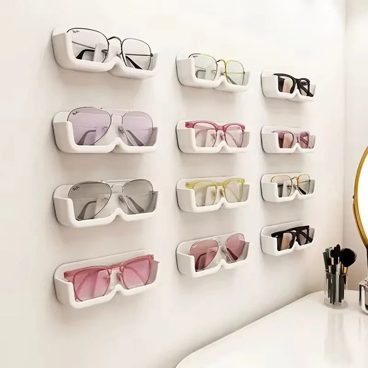 Support mural de rangement pour lunettes, organisateur pratique, idéal près du lit, du coin lecture, de l’ordinateur, dans la salle de bain ou la voiture,  installation facile avec autocollants sans trace. Livraison offerte !
