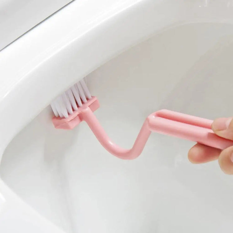 Toilet Cleaning Brush S Shape Portable Wc Scrubber Curved Side Bending Handle Corner