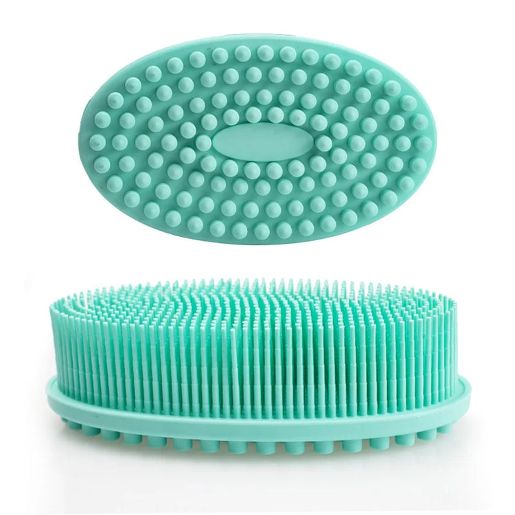 Essentielle brosse de bain en silicone douce et hygiénique, exfoliante 2 en 1 pour peau sensible, massage relaxant et nettoyage en profondeur. La livraison est offerte !