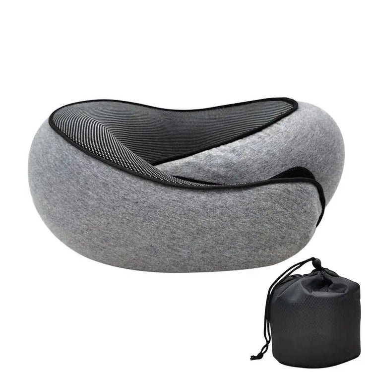 Oreiller de voyage en mousse à mémoire de forme pour cervicales - confort portable pour la sieste et le camping, avec sac de transport. La livraison prioritaire est offerte !